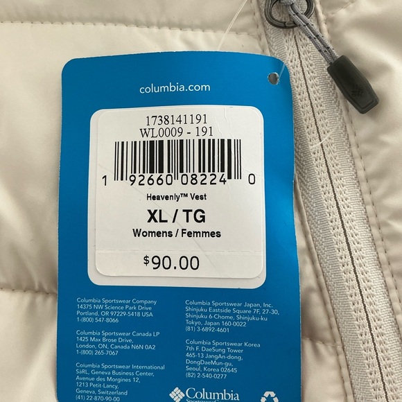NWT Columbia Women's Heavenly Quilted Vest - Cream/Off-White, size XL. - Picture 6 of 10